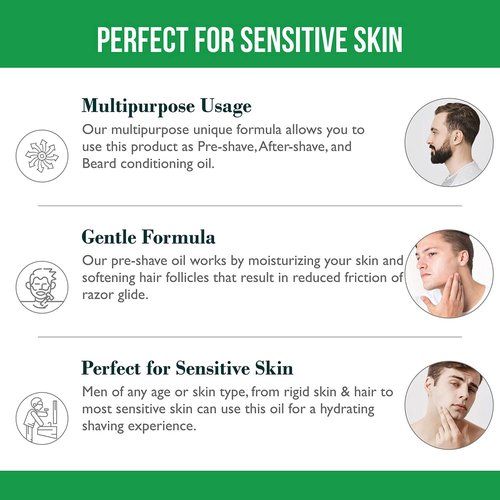 8 fl. Oz, Pre Shave Oil for Men, Excellent Shaving oil for Men with Sensitive Skin, Prepares for a burns free Shave, Works with Straight or Safety Razor (Lemongrass & Eucalyptus)