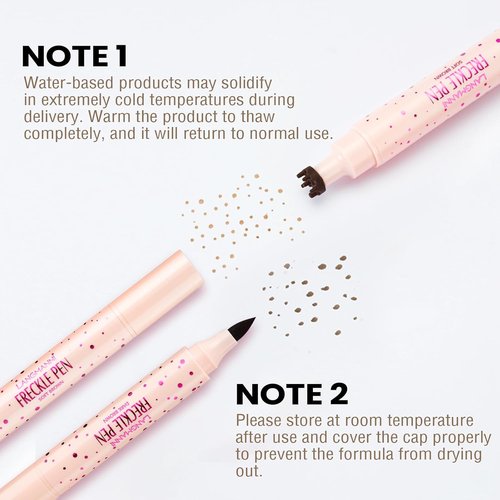Jolilab Freckle Pen - 3-in-1 Dual-Ended Stamp & Precision Tip | Waterproof Eyeliner/Brow Pencil in Soft Brown & Dark Brown