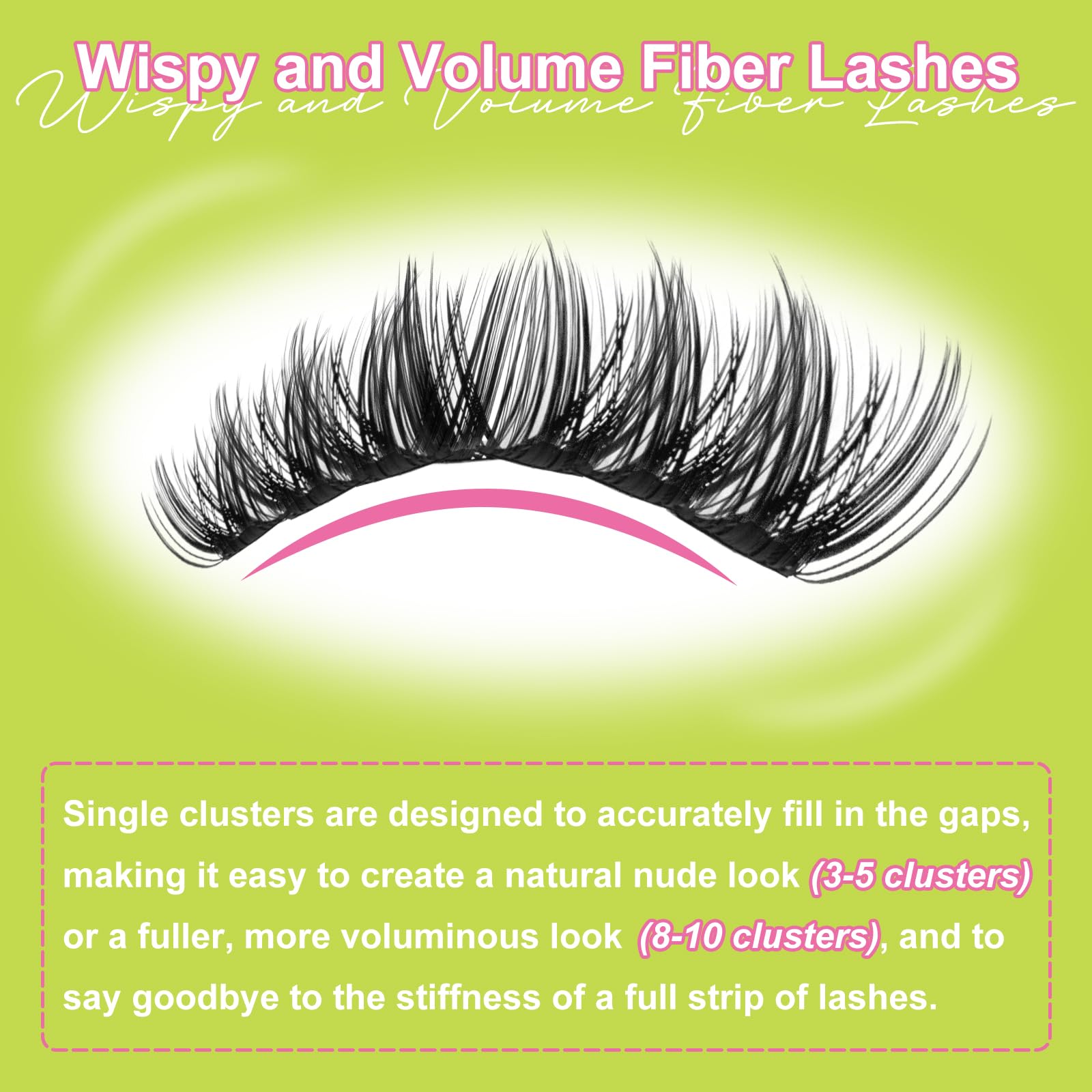 WiWiLINK Lash Clusters Fluffy DIY Lash Extension 8-16mm Wispy Eyelash Clusters D Curl Individual Eye Lashes Thick Volume False Eyelashes Mink Cluster Eyelash Extensions Thin Band for Salon, G04