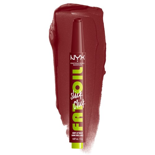 NYX PROFESSIONAL MAKEUP Fat Oil Slick Click, Lightweight, Buildable, Pigmented Vegan Lip Balm - In A Mood