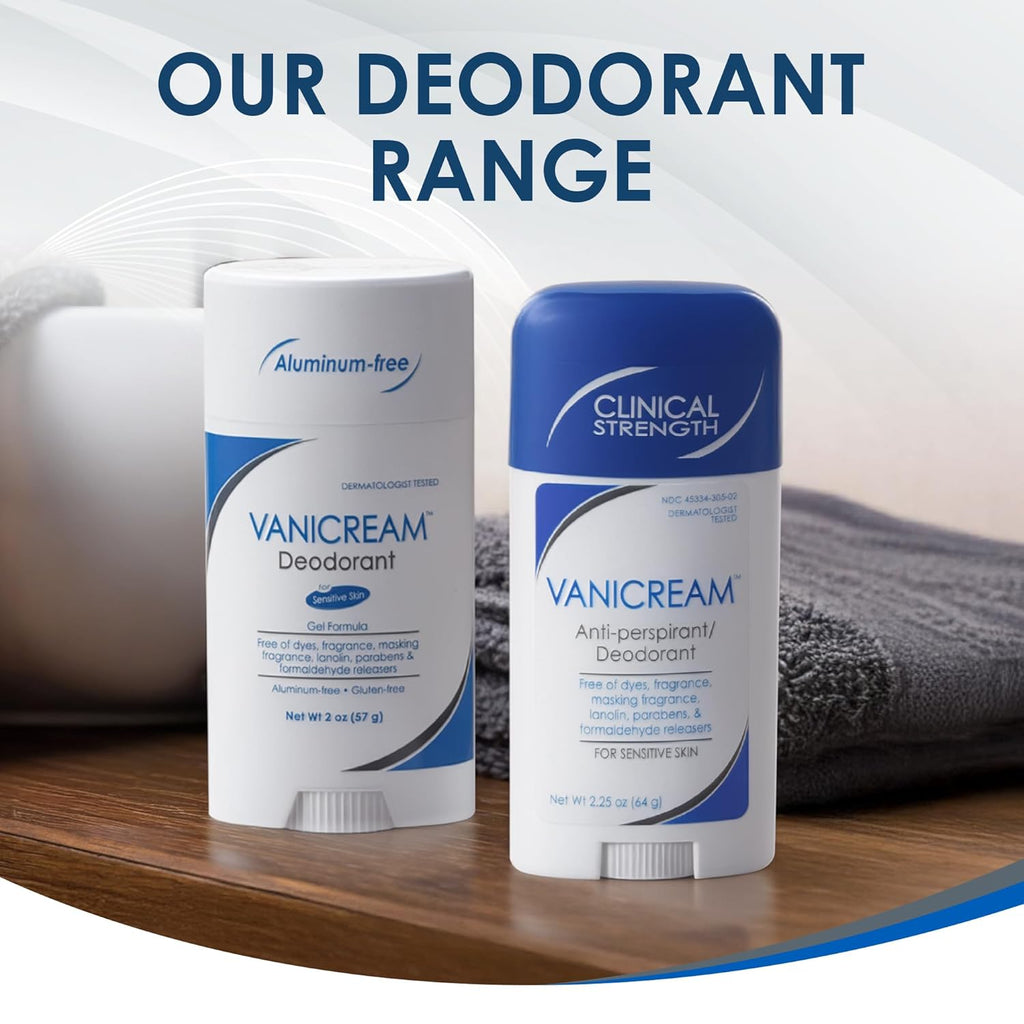 Vanicream Anti-Perspirant Deodorant - Clinical-Strength 24-Hour Protection for Sensitive Skin - 2.25 oz - Unscented