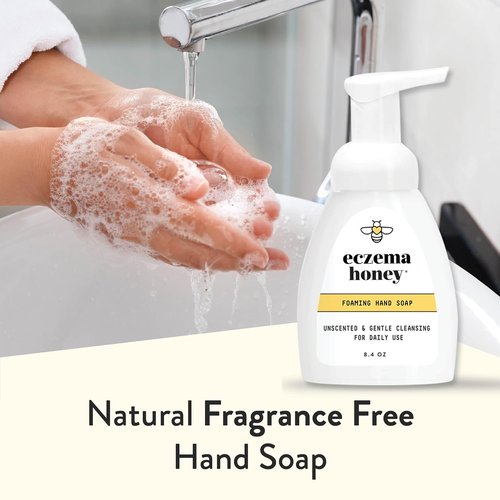 ECZEMA HONEY Gentle Foaming Hand Soap - Non-Toxic, Unscented Cleanser for Dry Hands - Organic Honey Handwash (8.4 Oz)