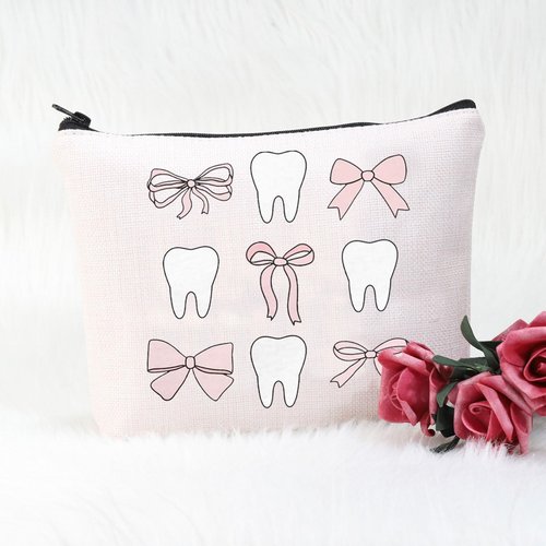 POFULL Teeth Makeup Bag - Dental Hygiene Cosmetic Bag (Teeth Bag)