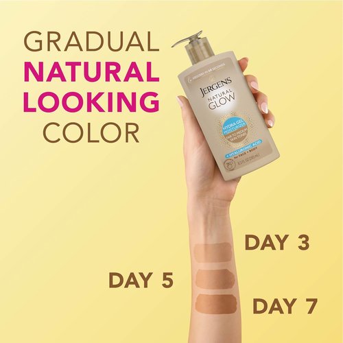 Jergens Natural Glow Hydra Gel Moisturizer - Fragrance-Free Tanning Lotion for Fair to Medium Skin Tones | 8.3 Fl Oz