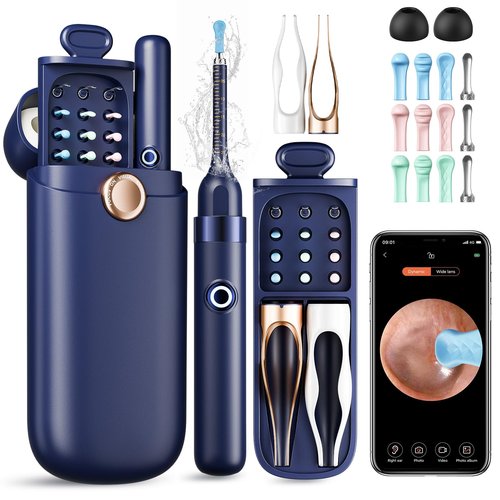 Ear Wax Removal, Ear Cleaner with Camera 1296P HD,Visual Ear Cleaner with 6 LED Lights and Flexible Tip,FSA HSA Eligible Items,Safe Ear Wax Removal Kit with Camera,Ear Cleaning Tool for Family Gifts