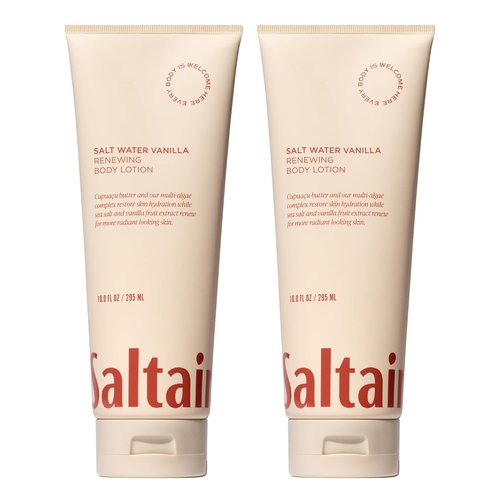 Saltair Body Lotion - Moisturizing Hydrating Cream for Dry Skin | Salt Water Vanilla Scent | 2x 10oz Tubes