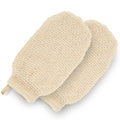 GUARD&MARINE Natural Shower Mitts - Hemp Bath Gloves for Skin Exfoliation, Mitt Washcloth for Body Scrub and Cleansing - Soft Loofah for Men and Women - Set of 2 Wash Mittens