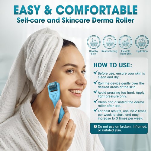 Under Eye & Face Derma Roller – Vitalysse 0.25mm Titanium Microneedling Tool for Dark Circles, Puffy Eyes, Fine Lines– CE & RoHS Certified, Replaceable Head - Safe for Delicate Skin