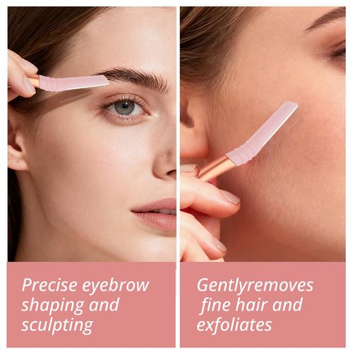 Mistfree Dermaplane Razor for Women Face, Eyebrow Razor with Reusable Handle and 10 Refill Blades, Professional Dermaplaning Tool Face Razors for Exfoliation, Peach Fuzz Removal, Eyebrow Shaping