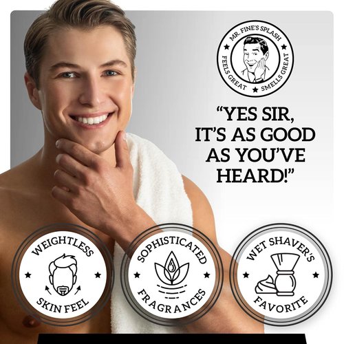 Mr. Fine Men's Aftershave - Platinum Fragrance, Soothing Post-Shave Balm for All Skin Types, 100ml