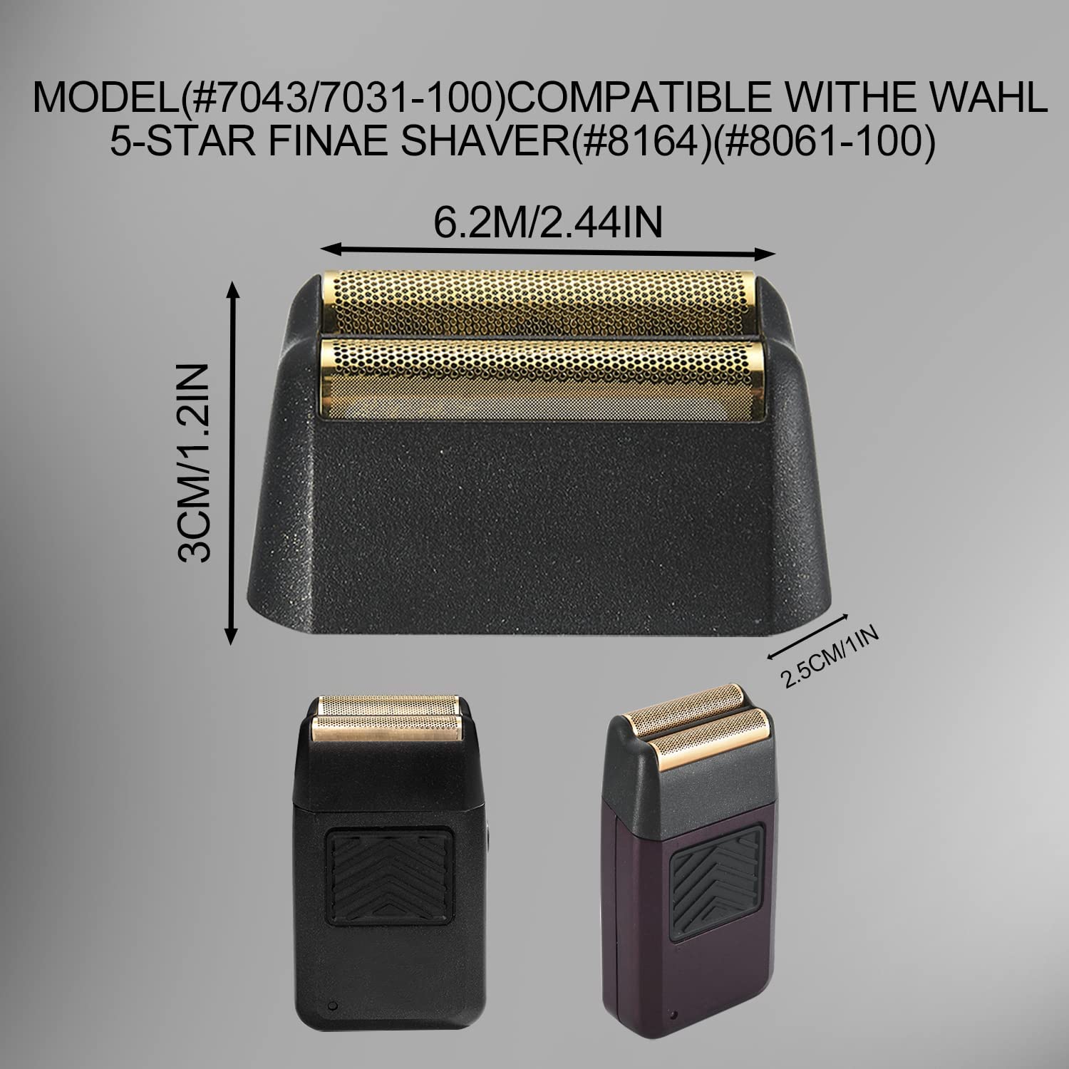 Wahl Professional 5 Star Finale Razor Replacement Foil & Bar Assembly - Black Shave Head