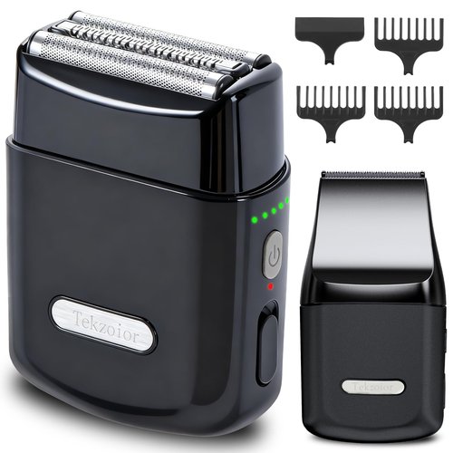 Men's 2-in-1 Rechargeable Foil Shaver & Hair Clipper, Beard & Sideburn Grooming Trimmer, 3 Floating Blades Electric Razor, 7200RPM High-Speed Motor, IPX7 Waterproof, Travel-Friendly