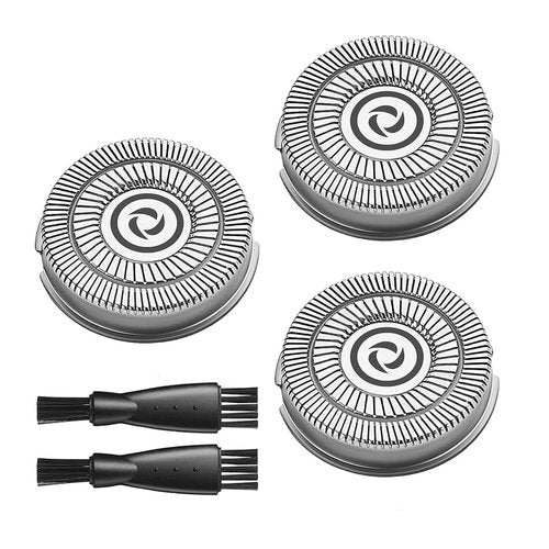 Electric Razor Blades Replacement for Pritech Electric Shaver rsm-1505 Replacement Heads, 3 Replacement Blades(Blades Only), 2 Cleaning Brush