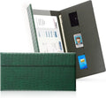 CoBak Leather Car Registration & Insurance Holder - Magnetic Compartment Glove Box Organizer, Dark Green