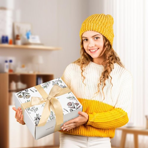Get Well Soon Gifts for Women, Self Care Gifts Thinking of You Gift Basket Care Package, Feel Better Relaxing Encouraging Gift for Her Sister Wife Girlfriend Best Friend Grandma Coworker (Ivory)