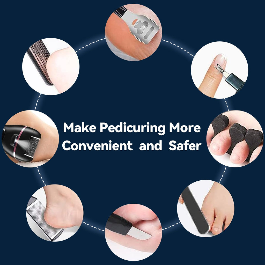 Wea&Hea Electric Callus Remover for Feet, 30 in 1 Professional Pedicure Kit with 9 Roller Heads, 2-Speed Rechargeable & Waterproof Foot File - Ultimate Foot Spa Tools for Smooth Skin at Home