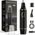 XOOMRSCP Nose Hair Trimmer - Rechargeable 2-in-1 Painless Ear & Nose Hair Removal | IPX7 Waterproof, Dual Edge Blades (Black)