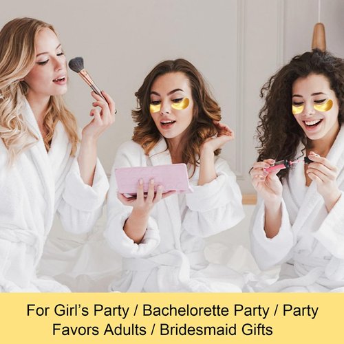 Adofect Under Eye Patches 30 Pairs, 24K Gold Under Eye Mask with Hyaluronic Acid for Dark Circles and Puffy Eyes, Bachelorette Party Accessories, Bridesmaid Gifts, Daily Skin Care
