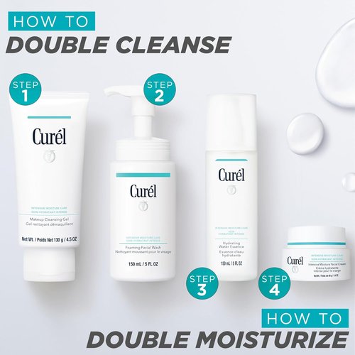 Curel Japanese Skin Care Travel Size Set - Face Wash, Lotion & Makeup Remover for Dry, Sensitive Skin