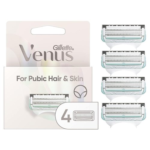 Gillette Venus Intimate Grooming Womens Razor Blade Refills with Bikini Trimmer, 4 Count