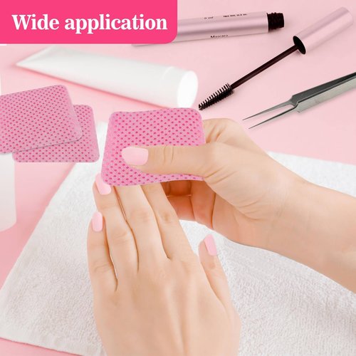 MAQIHAN 1800 Lint Free Nail Wipes - Pink Acetone Free No Lint Nail Pads For Gel Polish Glue Remover, Nail Art Supplies, Essentials Stuff for Nail Tech, Nail Care Product, Lash Extension Supplies