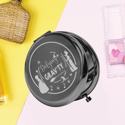 KEYCHIN Witch Pocket Mirror Elphaba and Glinda Fans Gifts Defying Gravity Witch Compact Makeup Mirror Broadway Elphaba and Glinda Witch Merch (Defying Gravity-Bl)