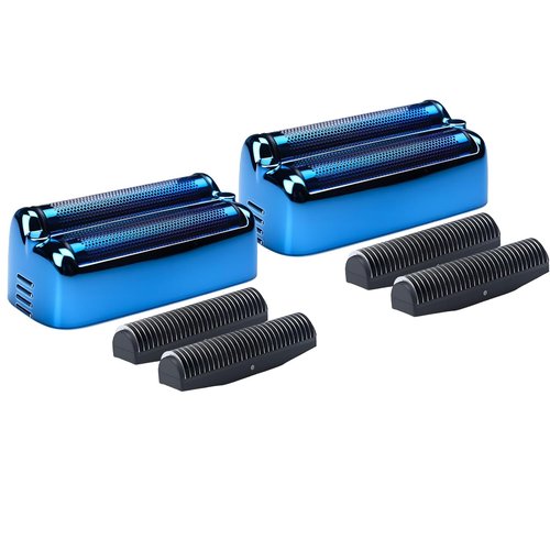 BaBylissPRO Replacement Shaver Foil & Cutter Heads - 2-Pack for FXONE BlackFX Shaver | Double Foil (Blue)