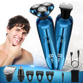 Electric Razor for Men, Cordless 3D Rotary Head Shavers for Men Face, Wet/Dry Waterproof, LED Display, Ideal Gift for Husband/Dad/Boyfriend (Blue)