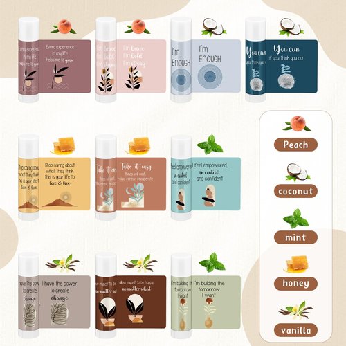 Leelosp 100 Sets Christmas Thank You Gift Lip Balm Bulk, Positive Affirmation Gifts Set with Positive Daily Affirmation Cards, Inspirational Appreciation Gift for Stocking Stuffers