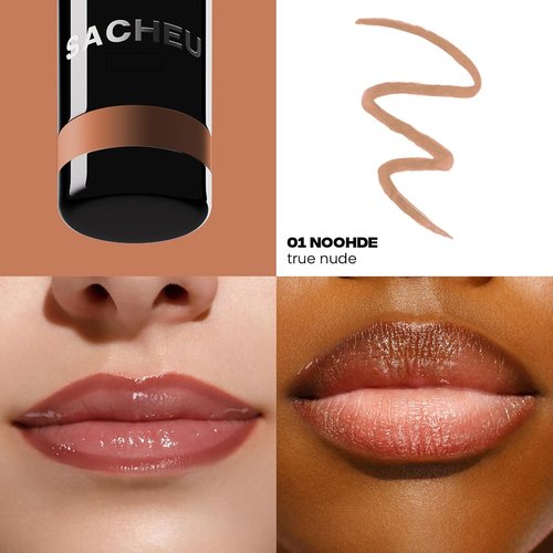 Sacheu Lip Liner - Long Lasting Waterproof Lip Tint with Hyaluronic Acid & Vitamin E | Transfer Proof Matte Finish, Vegan (nOOHde)