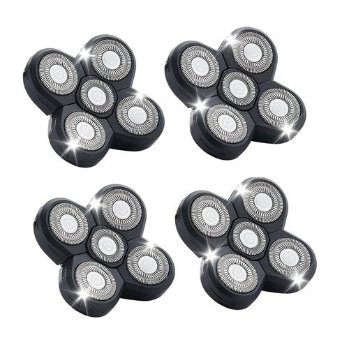 4PCS Shaver Replacement Blades,5 Head Shaver Heads for Bald Men,Head and Face Electric Razor Shaver Head