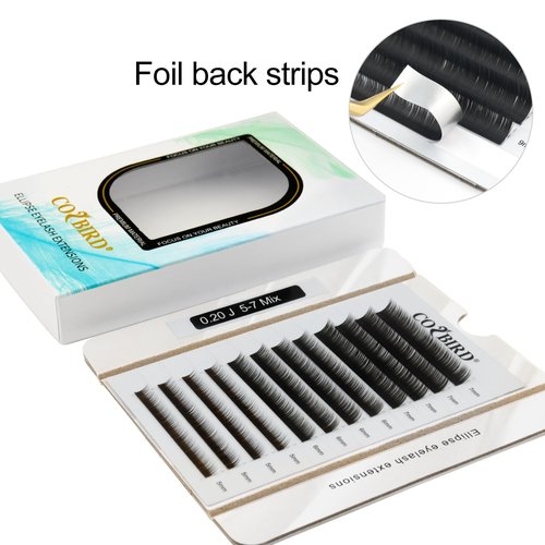 COZBIRD Bottom Lashes Eyelash Extensions Flat Ellipse 0.20 J curl 6mm 7mm 8mm Mix Tray Natural Under Lahes 1X1 Lash Supplies Faux Mink Soft Split Tips
