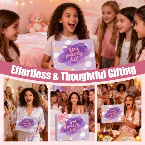 132PCS Spa Party Supplies for Women, Spa Party Favors Include Face Masks, Hand Cream, Lip Balm, Under Eye Patches, Lip Mask, Foot Bath Bombs, Hair Band, Spa Birthday Sleepover Party Supplies for Girls