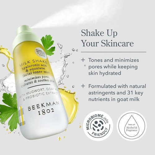 Beekman 1802 Milk Shake Bundle - Hydrating Face Mist, Body Oil, & Leave-In Treatment | Coconut Scent