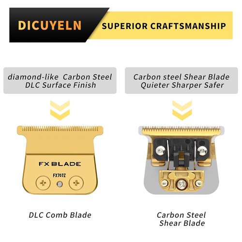 Babyliss FX707Z Replacement Blades - Zero-Gapped Blades for FX787 & FX726 Trimmers - Gold