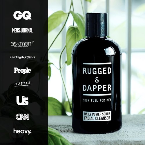 RUGGED & DAPPER Daily Men's Face Wash & Scrub - Deep Exfoliating Cleanser for Breakouts - 5 Month Supply