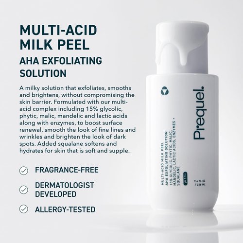 Prequel Skin Multi-Acid Milk Peel - Professional Exfoliating Solution with 15% Glycolic Acid | 7.6oz Bottle