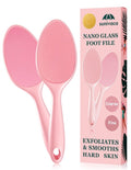 Sunivaca 2-Sided Glass Foot File Callus Remover Without Drain Stand (Pink)