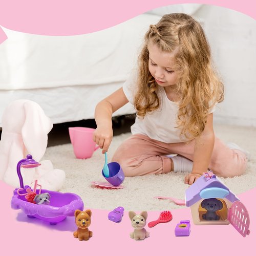 Bath Bombs for Kids with Surprise Toys Inside, 20 Pack Easter Kids Bath Bombs with Dog Puppy Pretend Playset, Boys Girls Gift Set for Easter Basket Stuffers, Birthday, Handmade Bubble Bath Fizzy Ball