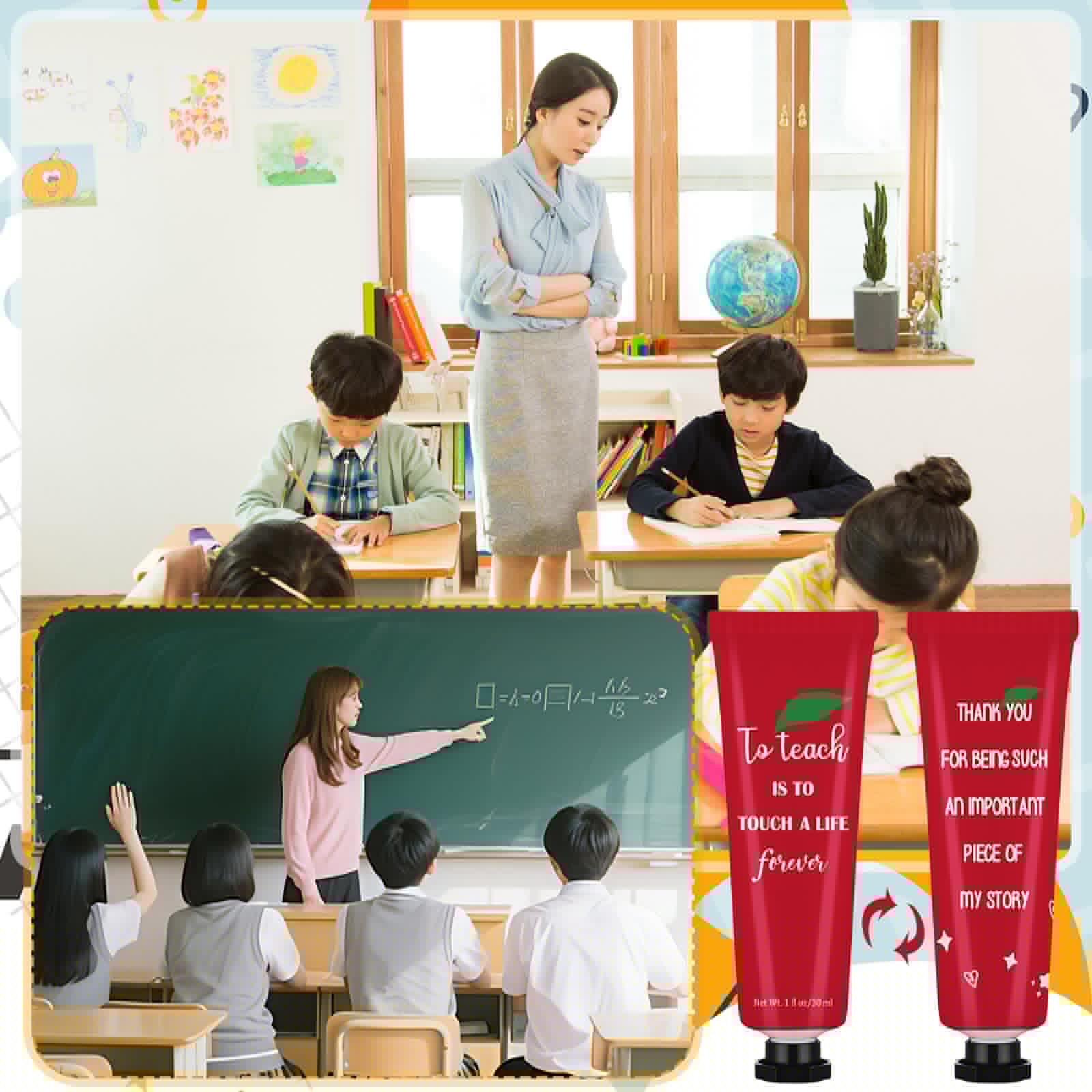Loopeer 24 Pcs Teacher Appreciation Gifts Bulk Hand Cream Hand Lotion Inspirational Dry Cracked Hands Travel Size Moisturizing Gifts for 2026 Teacher Appreciation Week Graduation