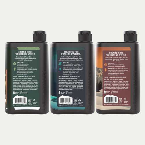 Every Man Jack Men's Body Wash Gift Set - 3 Invigorating Winter Scents - Deeply Cleans, Hydrates with Naturally Derived Ingredients - 13.5 oz (3 pack)