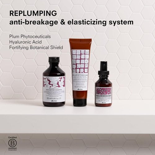 Davines Naturaltech Replumping Conditioner - Elasticizing & Moisturizing for Fine Hair - 5.07 Fl Oz