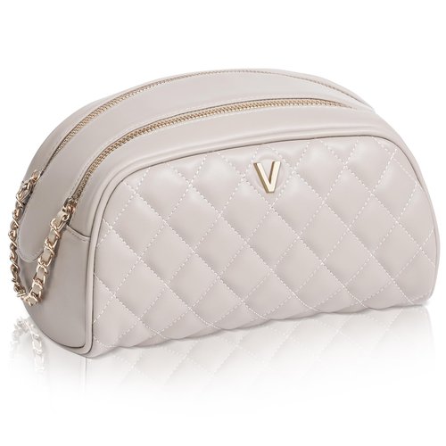 COSHAYSOO Personalized Birthday Appreciation Thank You Gifts for Women Best Friend Mom Adult Sister Teacher Nurse Employee Female Coworker, Initial Make Up Bag Leather Cosmetic Bags Taupe Letter V