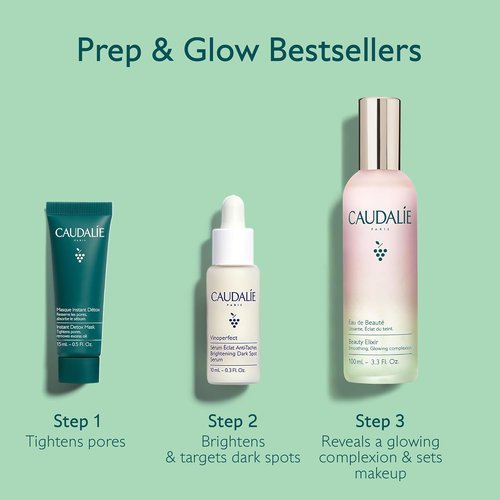 Caudalie Prep & Glow Skin Care Gift Set - Full-Size Beauty Elixir & Free Detox Mask + Radiance Serum