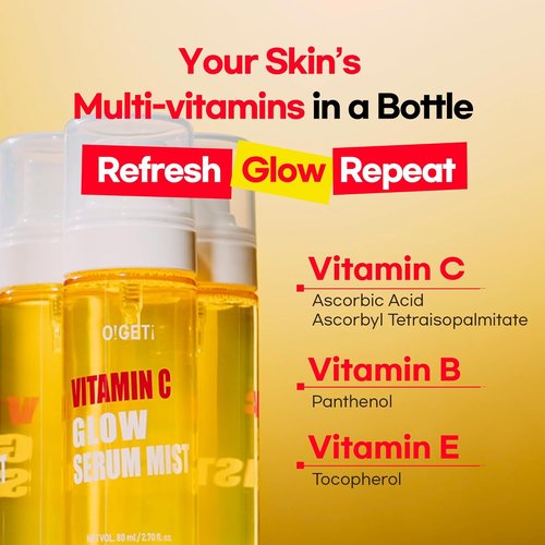 Skiennix Vitamin C Glow Serum Mist - Hydrating & Brightening Face Spray with Jeju Green Tangerine | 2.7 fl. oz.