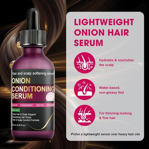 Skiennix Onion Hair Growth Serum - Hydrating Formula with Rosemary & Biotin for Fuller Hair | 2.03 FL OZ (60ML)