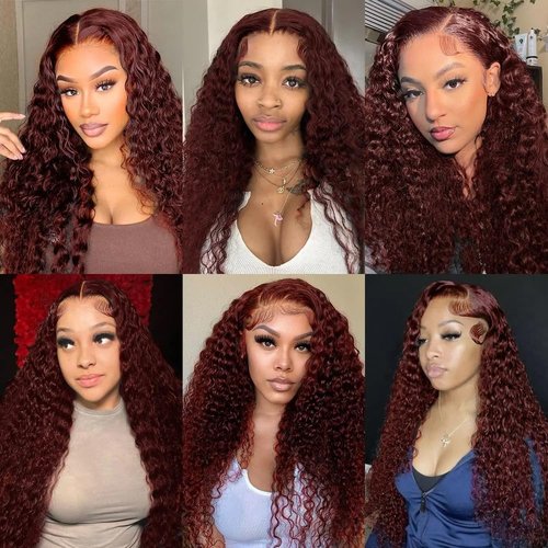 Color 33 Bundles Human Hair Auburn Kinky Curly Bundles 12 12 12 Inch Huxowax Peruvian Virgin Remy Hair Extensions Double Weft Copper Red Kinky Curly Bundle