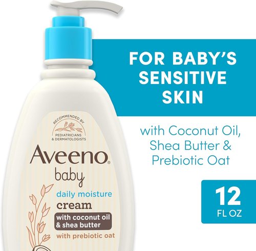 Aveeno Baby Daily Moisturizing Cream - Hypoallergenic Lotion with Coconut Oil & Shea Butter | 12 fl. oz