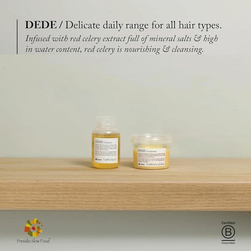 Davines DEDE Shampoo - Gentle Daily Cleanser for Medium & Fine Hair | Travel Size, 2.54 Fl Oz