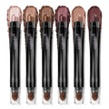 LUXAZA PRO Eyeshadow Stick Set - 6PCS Brown Metallic Shimmer & Matte Cream Crayon | Grape Wine